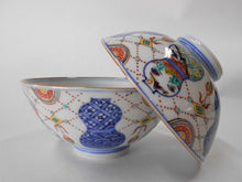 画像をギャラリービューアに読み込む, 京焼・清水焼 高野昭阿弥 色絵六瓢 組飯碗