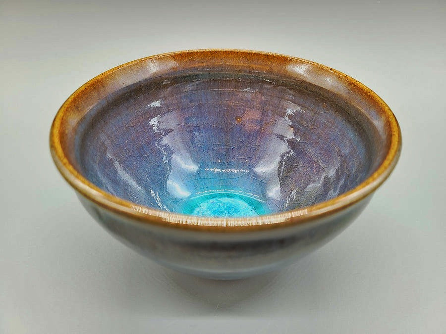 Ｔ１７３　茶碗　『会津本郷焼』『宗像窯　宗像亮一』　共箱　抹茶碗　茶道具 T173 茶碗 『会津本郷焼』『宗像窯 宗像亮一』 共箱 抹茶碗