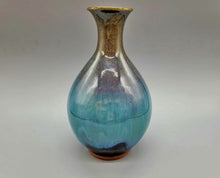 画像をギャラリービューアに読み込む, 会津本郷焼 宗像利訓 翠彩掛分花瓶(C)