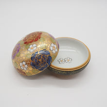 Load image into Gallery viewer, 京焼・清水焼 紀澤 金彩バラ絵ボンボニエール