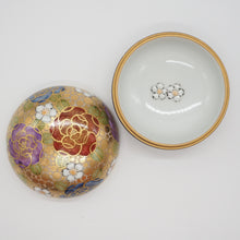 Load image into Gallery viewer, 京焼・清水焼 紀澤 金彩バラ絵ボンボニエール