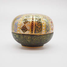 Load image into Gallery viewer, 京焼・清水焼 紀澤 金彩縦縞ボンボニエール