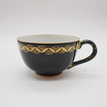 Load image into Gallery viewer, 京焼・清水焼 紀澤 横縞七宝珈琲碗皿