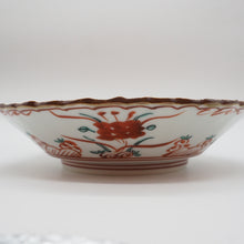画像をギャラリービューアに読み込む, 京焼・清水焼 高野昭阿弥 赤絵菊割瓔珞浅鉢