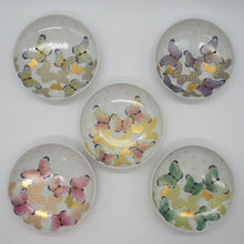 Load image into Gallery viewer, 京焼・清水焼 金澤由美子 五色蝶3寸皿セット