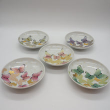 Load image into Gallery viewer, 京焼・清水焼 金澤由美子 五色蝶3寸皿セット