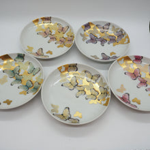 Load image into Gallery viewer, 京焼・清水焼 金澤由美子 五色蝶4寸皿セット