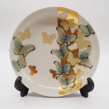 Load image into Gallery viewer, 京焼・清水焼 金澤由美子 五色蝶4寸皿セット