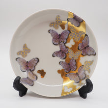 Load image into Gallery viewer, 京焼・清水焼 金澤由美子 五色蝶4寸皿セット