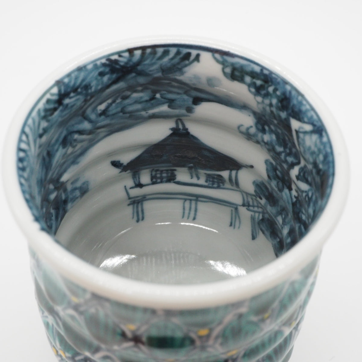 清水焼　村田幸之介　山水画　陶額 清水焼 初代村田幸之介 作 手造り 南画 貴婦人 陶額素材 陶板画