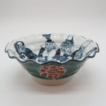 将图片加载到图库查看器,京焼・清水焼 村田幸之介(六齋窯) 七福神輪花外ボタン向付