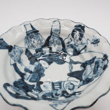 将图片加载到图库查看器,京焼・清水焼 村田幸之介(六齋窯) 七福神輪花外ボタン向付