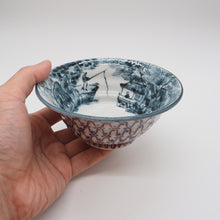 将图片加载到图库查看器,京焼・清水焼 村田幸之介(六齋窯) 山水あみ茶漬(ご飯茶碗)