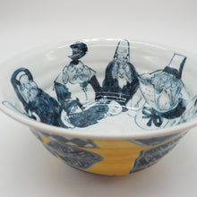 将图片加载到图库查看器,京焼・清水焼 村田幸之介(六齋窯) 七福神黄地祥瑞丼