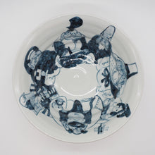 将图片加载到图库查看器,京焼・清水焼 村田幸之介(六齋窯) 七福神黄地祥瑞丼