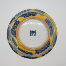 将图片加载到图库查看器,京焼・清水焼 村田幸之介(六齋窯) 七福神黄地祥瑞丼