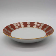 画像をギャラリービューアに読み込む, 京焼・清水焼 今橋炭渓(炭渓窯) 赤地銀彩丸紋4.5寸皿