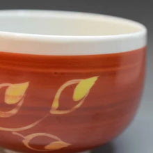 画像をギャラリービューアに読み込む, 京焼・清水焼 叶松谷 赤地黄彩花丈小鉢