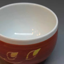 画像をギャラリービューアに読み込む, 京焼・清水焼 叶松谷 赤地黄彩花丈小鉢