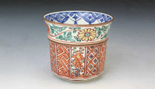 画像をギャラリービューアに読み込む, 京焼・清水焼 高野昭阿弥 色絵帯唐草小湯呑