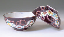 Load image into Gallery viewer, 京焼・清水焼 昇峰 紫交趾六瓢組飯碗