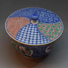 画像をギャラリービューアに読み込む, 京焼・清水焼 叶松谷 捻赤祥瑞鳥丸紋蓋付汲出椀