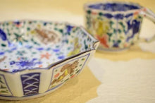 画像をギャラリービューアに読み込む, 京焼・清水焼 矢野正三(碧黄石窯)海遊文カップ&ソーサー