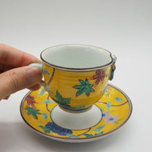 Load image into Gallery viewer, 京焼・清水焼 武内裕(秀峰窯)黄交趾吹寄デミタスカップ&ソーサー