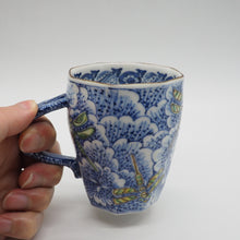 画像をギャラリービューアに読み込む, 京焼・清水焼 矢野正三(碧黄石窯)牡丹トンボマグカップ
