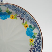 画像をギャラリービューアに読み込む, 京焼・清水焼 武内裕(秀峰窯)一閑人青牡丹4.5寸皿