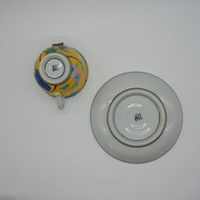 Load image into Gallery viewer, 京焼・清水焼 武内裕(秀峰窯)黄交趾吹寄デミタスカップ&ソーサー