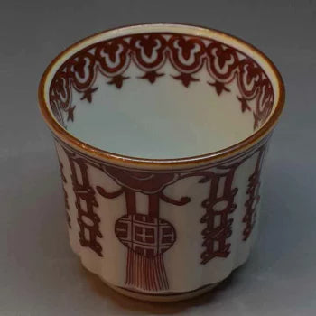 ☆ 叶松谷 京焼 赤絵茶碗 京焼・清水焼 叶松谷 赤絵珱珞ぐいのみ – SEIKADO