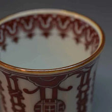 画像をギャラリービューアに読み込む, 京焼・清水焼 叶松谷 赤絵珱珞ぐいのみ