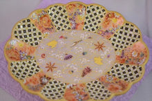 Load image into Gallery viewer, 京焼・清水焼 空女(小野多美枝) 華薩摩楕円碗皿