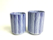 画像をギャラリービューアに読み込む, 京焼・清水焼 今橋炭渓(炭渓窯) 染付十草組湯呑