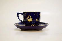 將圖片載入圖庫檢視器 京焼・清水焼 今橋炭渓(炭渓窯) 瑠璃金彩宝文デミタスカップ&ソーサー