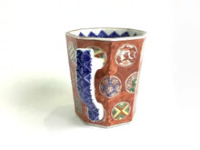 將圖片載入圖庫檢視器 京焼・清水焼 加藤雲泉(雲泉窯) 赤彩二十四文八角マグカップ