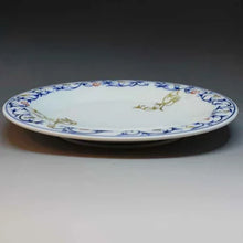 画像をギャラリービューアに読み込む, 京焼・清水焼 叶松谷 染付金銀彩花唐草皿(中皿)