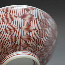 画像をギャラリービューアに読み込む, 京焼・清水焼 叶松谷 赤絵雷文飯碗