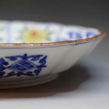 画像をギャラリービューアに読み込む, 京焼・清水焼 加藤雲泉(雲泉窯) 中皿 着彩間取花唐草中皿