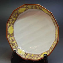 画像をギャラリービューアに読み込む, 京焼・清水焼 加藤雲泉(雲泉窯) 中皿 紫地黄彩唐草5.5寸皿