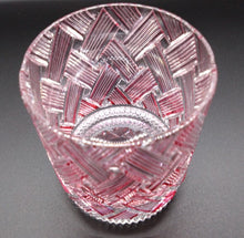 將圖片載入圖庫檢視器 江戸切子　青山弥生　ロックグラス　織織　ピンク
