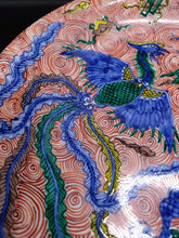 画像をギャラリービューアに読み込む, 京焼・清水焼 加藤雲泉（雲泉窯） 赤渦鳳龍文8寸皿
