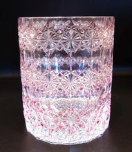 将图片加载到图库查看器，江戸切子　青山弥生　ロックグラス　ソーダ　ピンク
