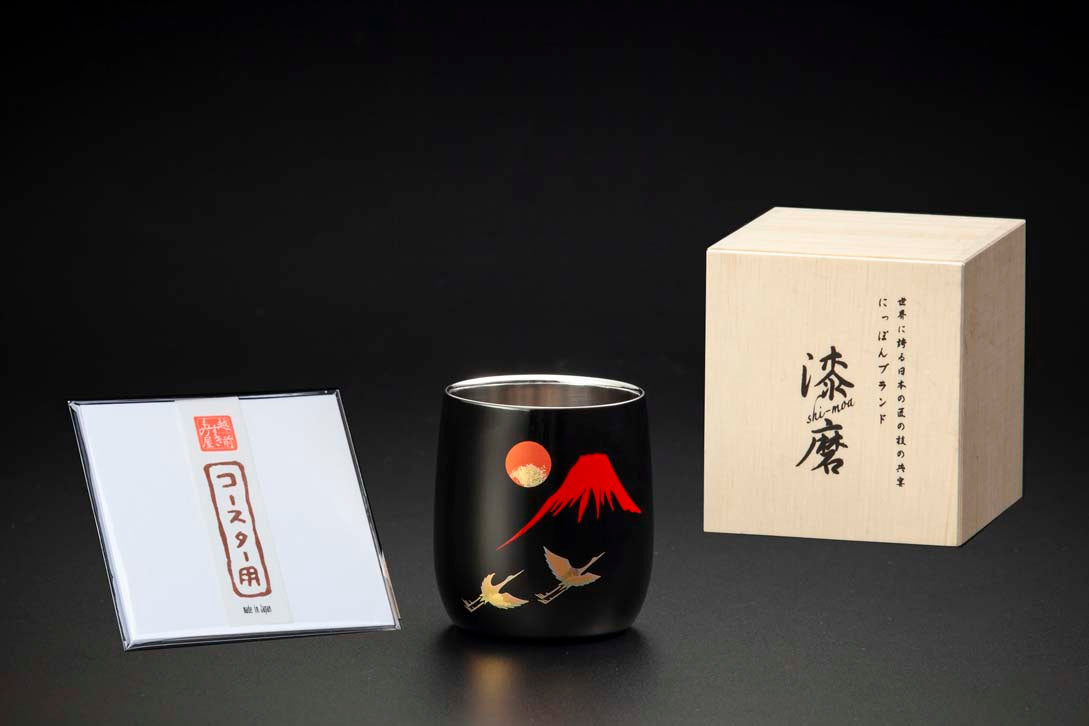 漆磨 箔衣（はくごろも） 2重ダルマカップ 250ml SCW-D801 ウチキ 漆磨 箔衣(はくごろも) 2重ダルマカップ 250ml SCW-D801 1個