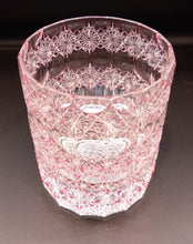将图片加载到图库查看器，江戸切子　青山弥生　ロックグラス　ソーダ　ピンク
