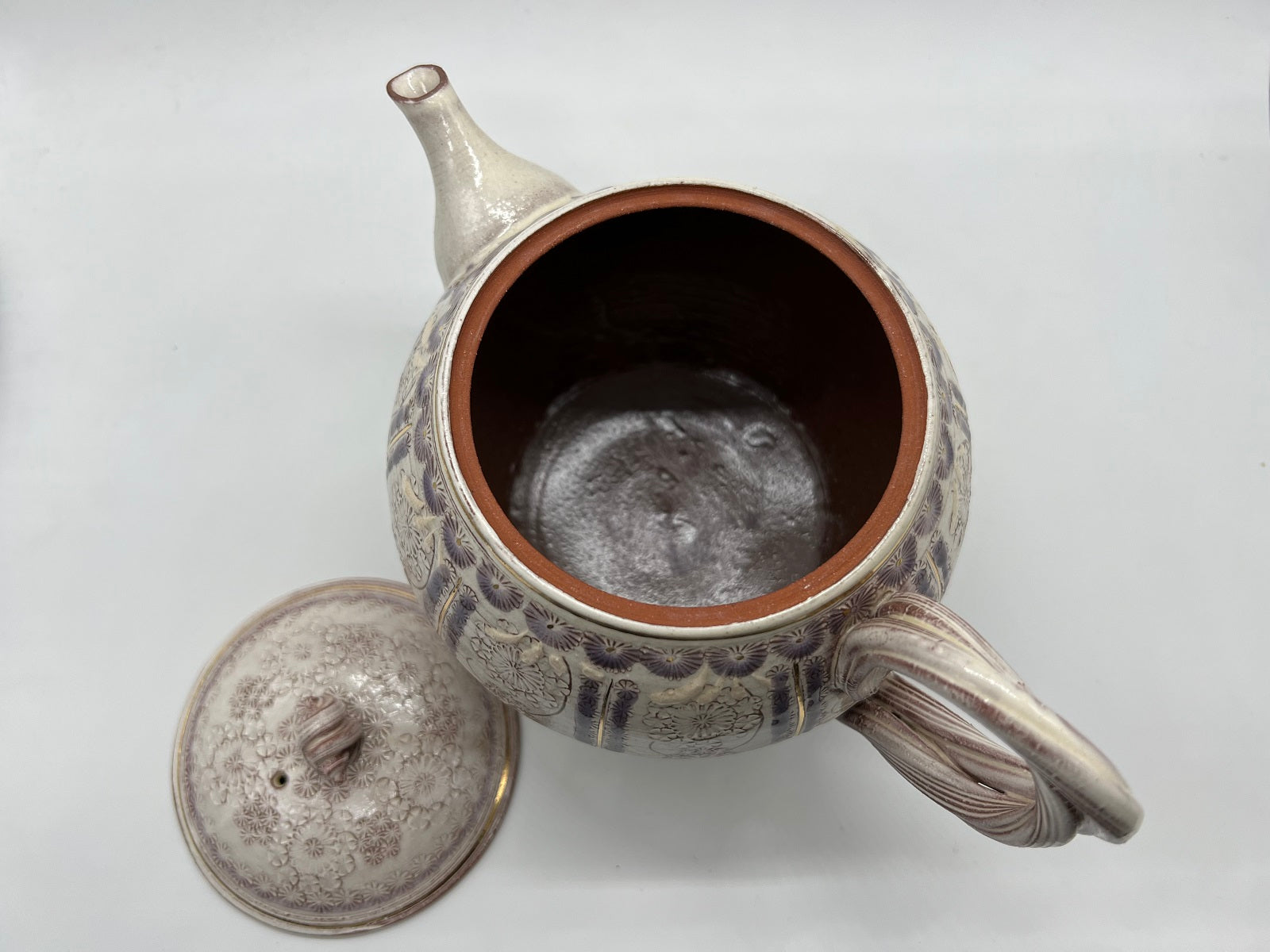 京焼 清水焼 陶楽窯 抹茶碗 (桐箱入) 紫彩華紋 TTS772