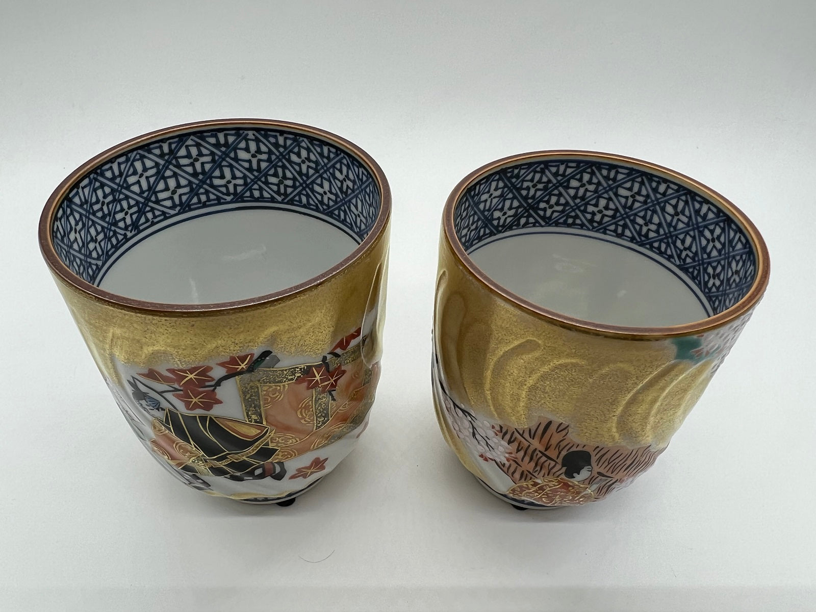 清水焼 壹楽 染付赤絵 蓋付茶器 2客 S219 - 工芸品