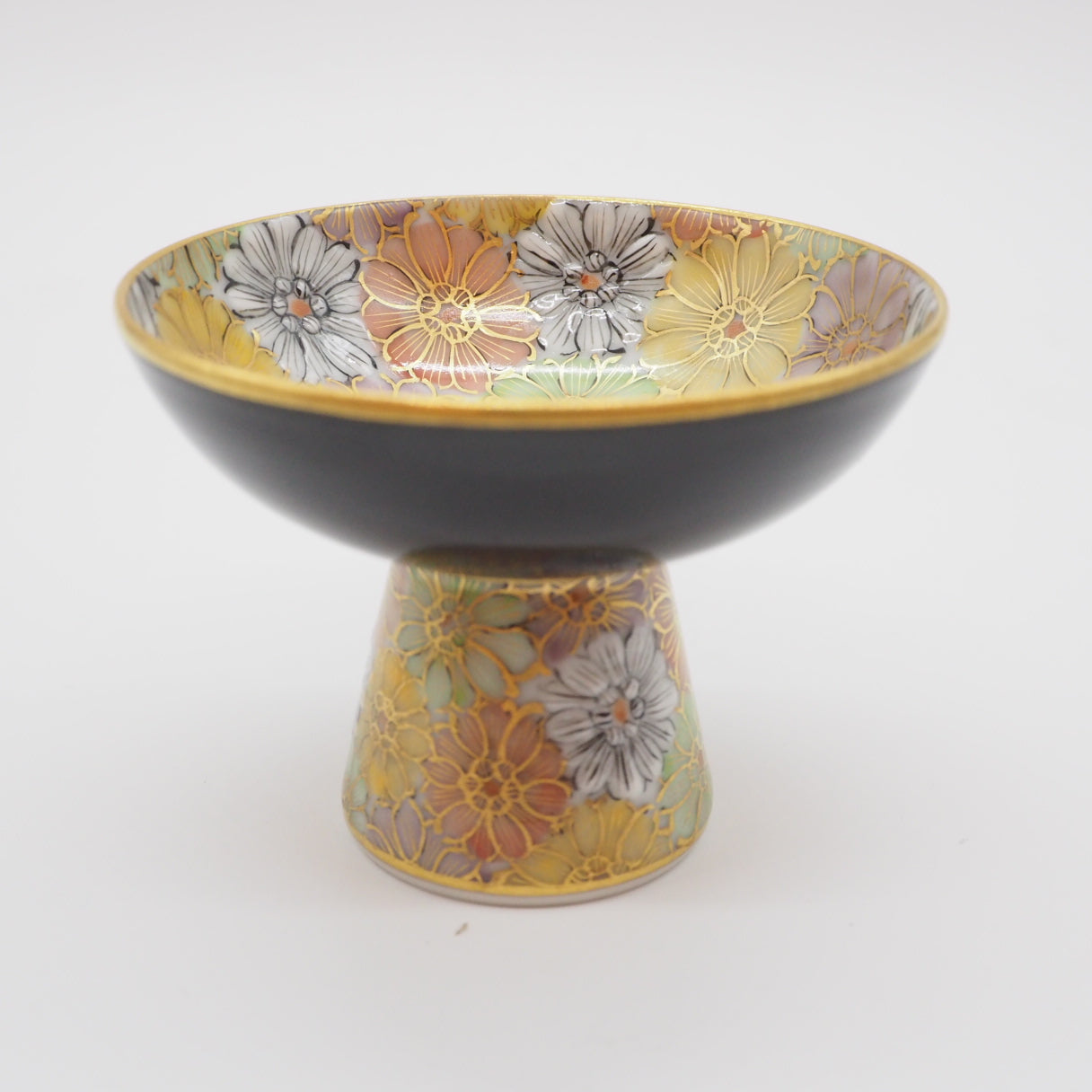 京焼・清水焼 紀澤 金彩花詰高杯 – SEIKADO