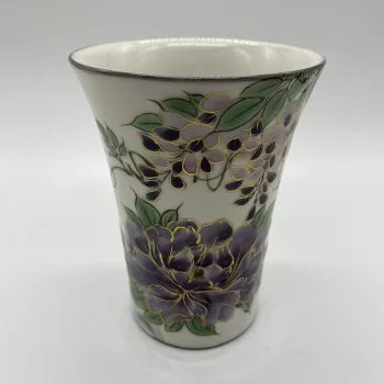 京焼・清水焼 土渕陶あん(陶あん窯) 藤・牡丹フリーカップ(タンブラー